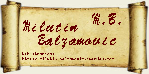 Milutin Balzamović vizit kartica
